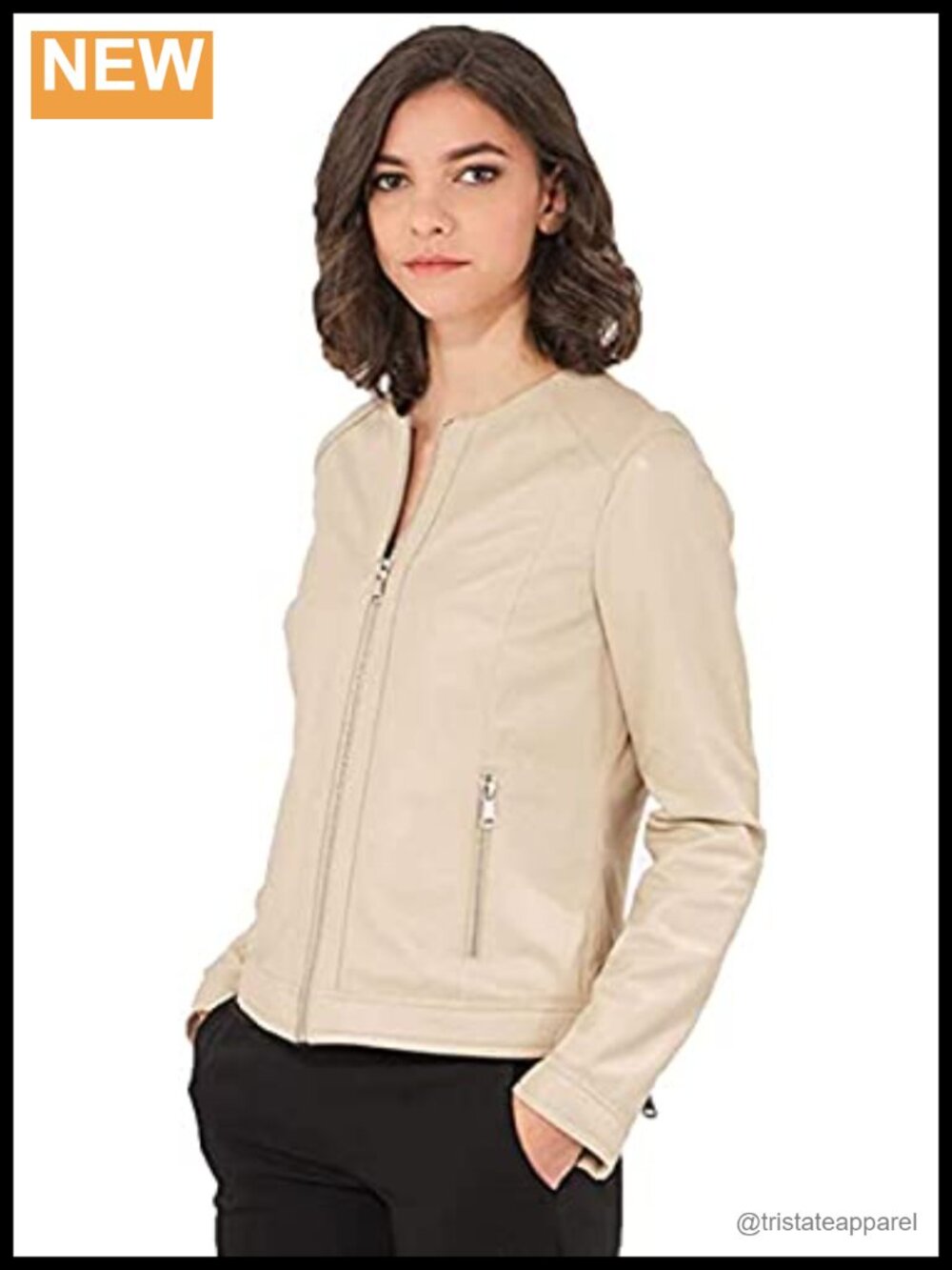 Women's Real Leather Motorcycle Biker Jacket Winter Bomber